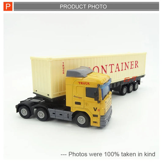 HKM-849107 1:48 Scale Diecast Container Truck Model for Ages 2-7, Double Blister Packaging