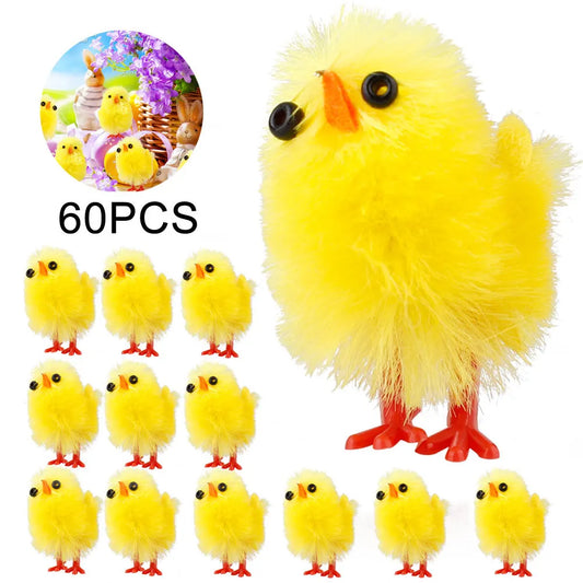 HKM-852755 Adorable Mini Plush Easter Chick Decorations for Home and Party Use, Ideal for All Ages