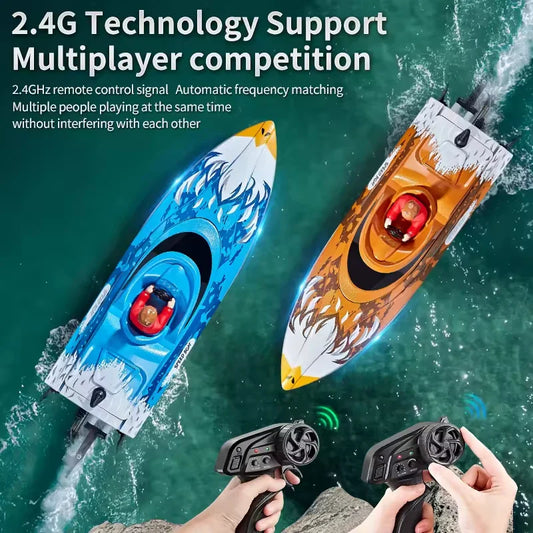 HKM-857939 High-Speed Remote Control Speedboat with LED Light and Capsizing Recovery