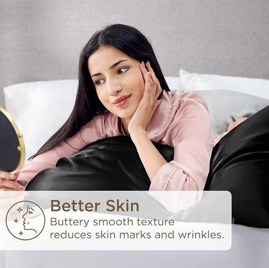 HKM-858323 Solid Color Satin Cloth Pillowcase Set, Soft Polyester Fiber, Plain Weave Design