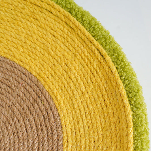 HKM-859475 Avocado Cat Scratching Basin - Multi-Function Sisal Toy for Resting and Playing, 40x10cm
