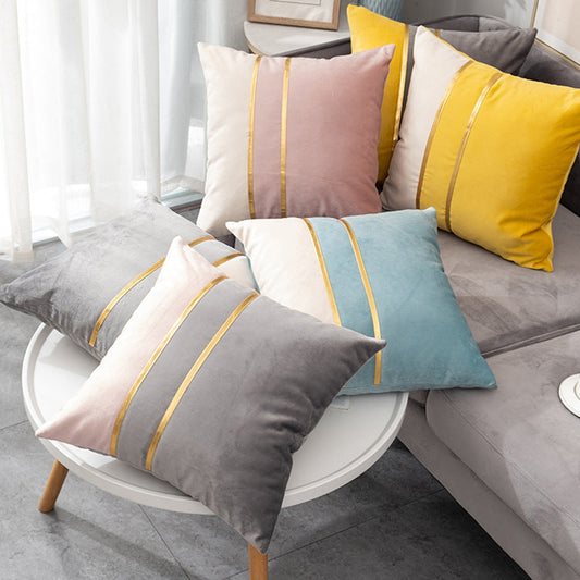 HKM-863123 Velvet Sofa Pillowcase for Bedside and Living Room - Stylish and Comfortable Waist Support
