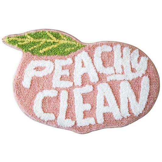 HKM-869267 Absorbent Polyester Fiber Non-Slip Bath Mat for Modern Home Decor - Lemon & Peach, 43x65cm
