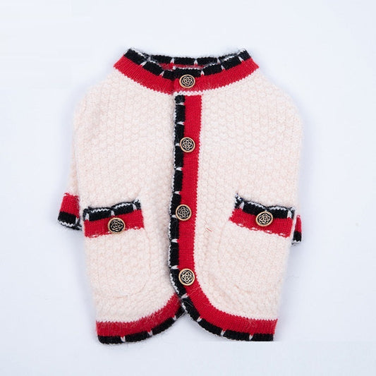 HKM-869459 Bejirog Classic Wool Cardigan for Pets in Blue and Pink - Sizes XS to 3XL