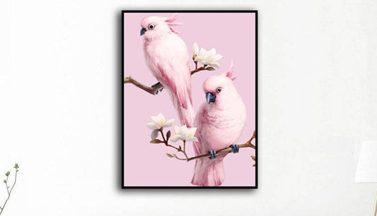 HKM-871123 Diamond Painting - Round Parrot Design, Frameless Resin Art for Living Room or Bedroom Decor, 30x40 cm