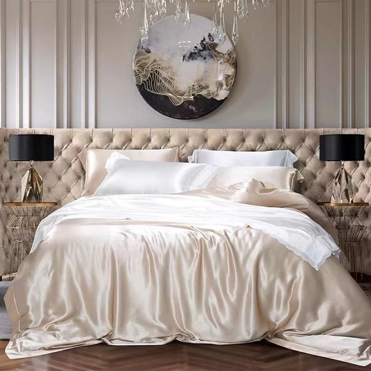 HKM-873171 Double-Sided Silk Quilt Cover Set in Ice Silk Tencel - Solid Color, Multiple Sizes Available