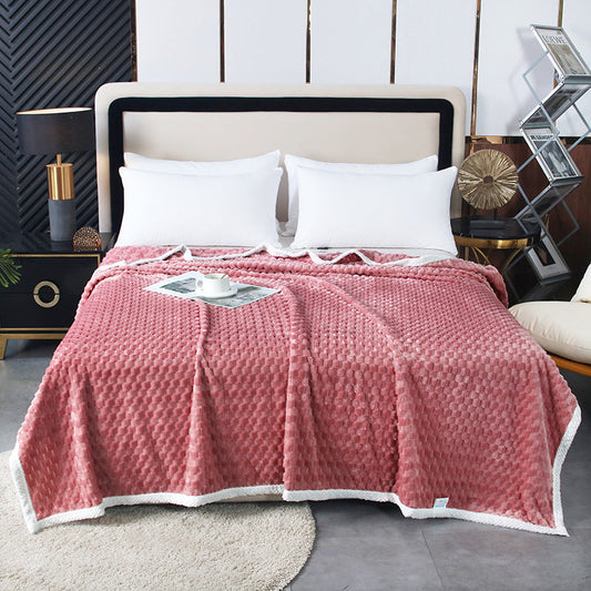 HKM-874323 Soft Polyester Fiber Solid Color Velvet Blanket - Multiple Sizes & Colors for All Seasons