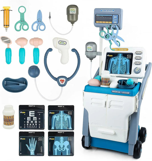 HKM-875155 Kids Doctor Pretend Play Set with Ultrasound Machine - Unisex Educational Toy for Ages 2-7