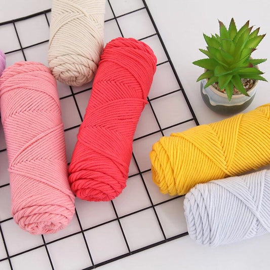 HKM-877459 Thick Cotton Knitting Yarn - 8-Strand Worsted Acrylic Fiber, Ideal for Various Craft Projects