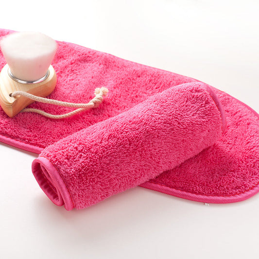 HKM-878355 Pink Superfine Fiber Makeup Remover Towel for Gentle Cleansing - 40x18cm