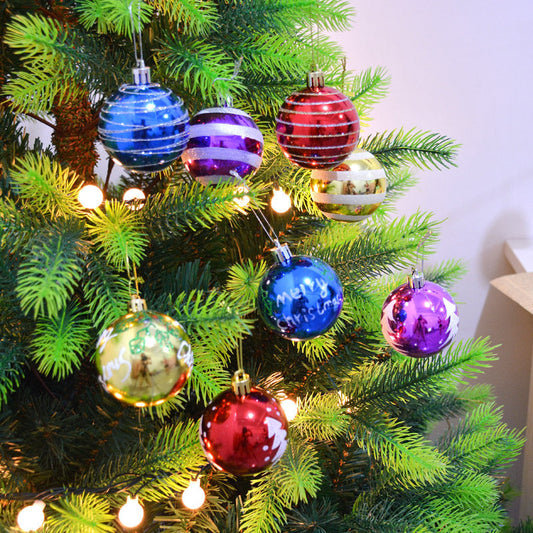 HKM-878547 Colorful Electroplated Christmas Ball Ornaments - 6cm, 24pcs Assorted Colors