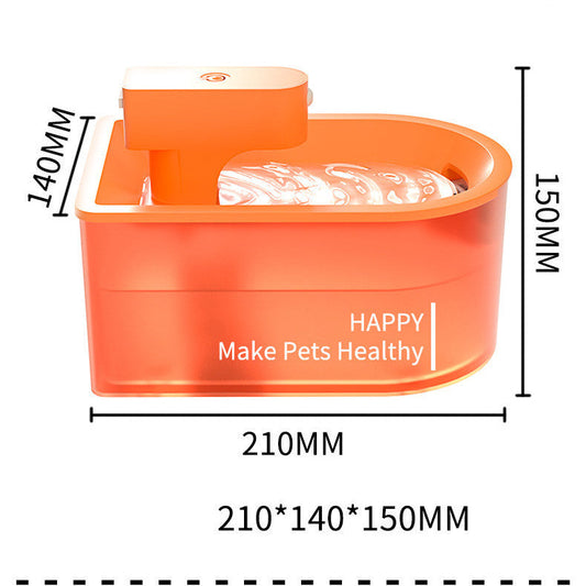 HKM-878803 Wireless Infrared Pet Water Dispenser - 1.8L Capacity, Orange, ABS Material, Induction Distance 1.2m