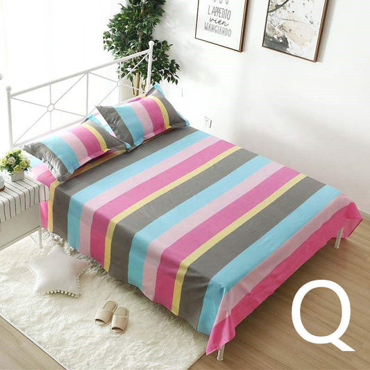 HKM-879251 Geometric Pattern Flat Sheet for Single or Double Beds - Versatile Bedding in Elegant Design