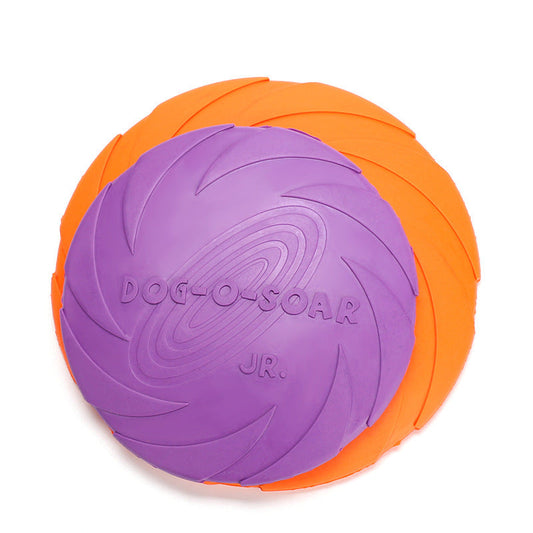 HKM-879379 Natural Rubber Dog Flying Disc for Fetch and Training - Soft Catch Design, Available in Sizes S and L
