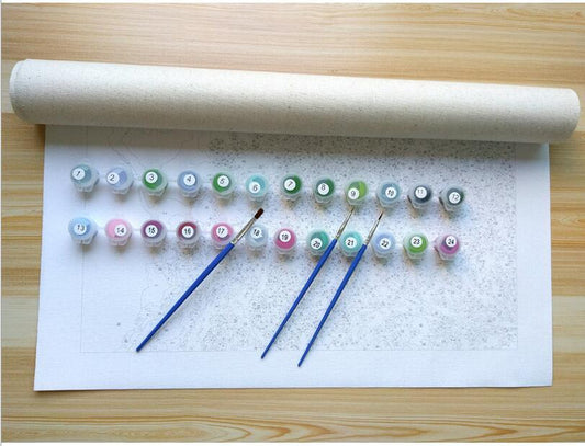 HKM-880083 Framed Picture DIY Acrylic Painting Kit - 40x50cm Eco-Friendly Non-Toxic Paint