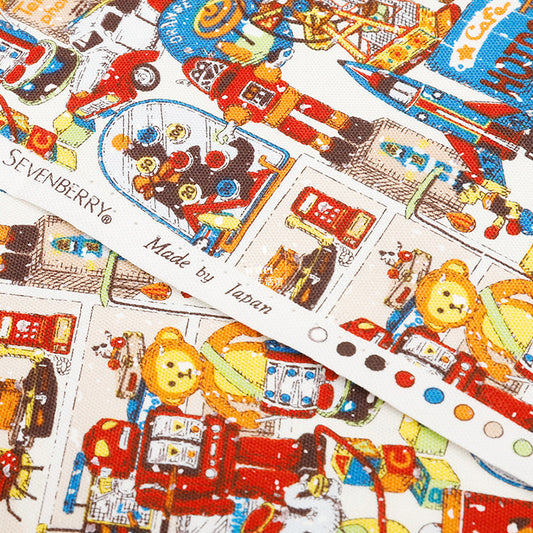 HKM-880915 Vintage Cotton Teddy Bear Fabric for DIY Projects - Half Size 45cm x 110cm