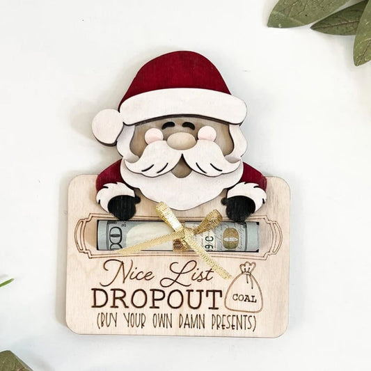 HKM-883667 Wooden Santa Claus Gift Card Clamp - Creative Christmas Decoration Ornament