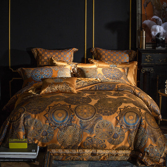HKM-886611 High-Precision Yarn-Dyed Jacquard Bedding Set - Multiple Options Available