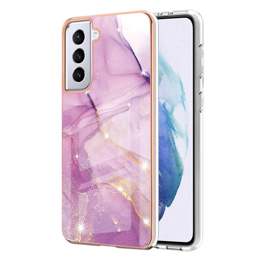 HKM-886931 Electroplating Marble Anti-Fall Phone Case for iPhone Xr - TPU Design with Camouflage and Geometric Patterns