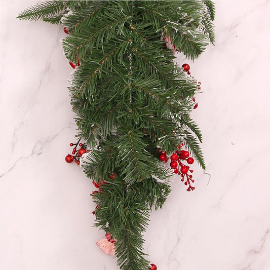 HKM-889747 Red Upside Down Christmas Tree Rattan Door Hanging Garland Decoration 60cm & 90cm Options