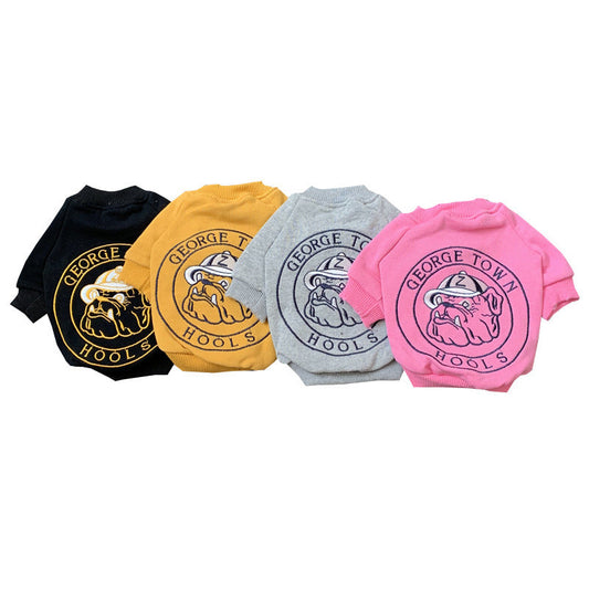 HKM-889747 Stylish Cotton Sweater for Small Dogs - Embroidered Design for French Bulldogs, Chihuahuas, Pugs, and Yorkies (Multiple Colors)