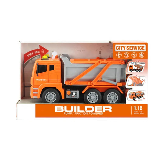 HKM-896531 City Service Construction Friction Truck Toy with Light and Sound for Ages 3+