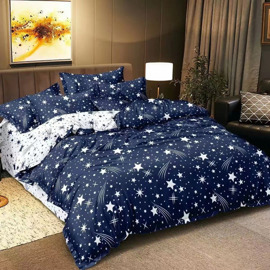 HKM-897043 Starry Sky Minimalist Three Piece Quilt Cover Set - Double-Sided Printing