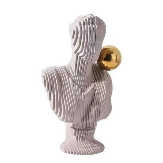 HKM-903891 Modern Light Luxury Female Character Art Sculpture – European Style Resin Ornament