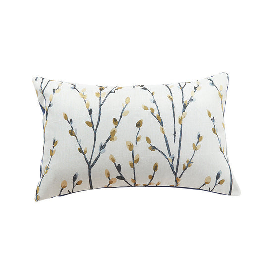 HKM-909395 Garden-Themed Floral Embroidered Pillow Cover - 45x45cm & 30x50cm in Pink, Yellow & Blue