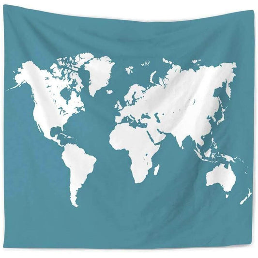 HKM-912403 Minimalist Map Tapestry - 100% Polyester Wall Hanging Decor