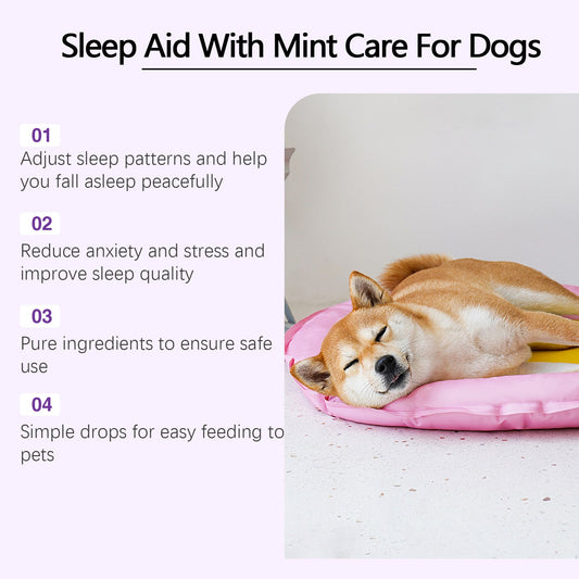 HKM-916307 Calming Sleep Drops for Dogs - Natural Mint Extract Formula, 60ml