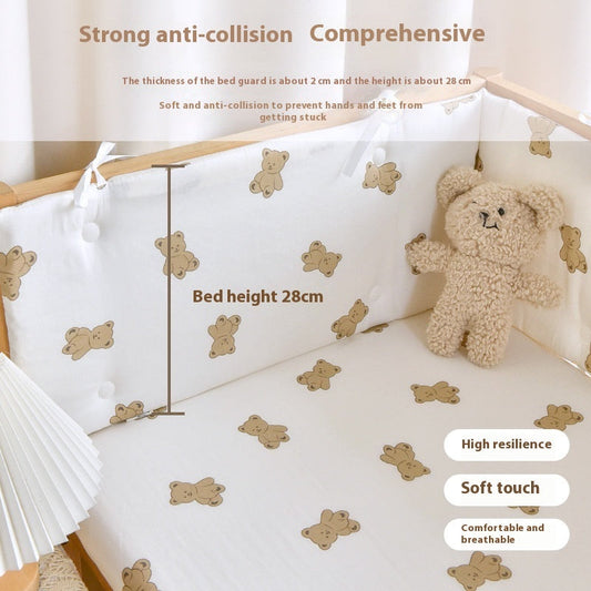 HKM-923859 Newborn Baby Cotton Gauze Bed Fence – Multiple Sizes Available