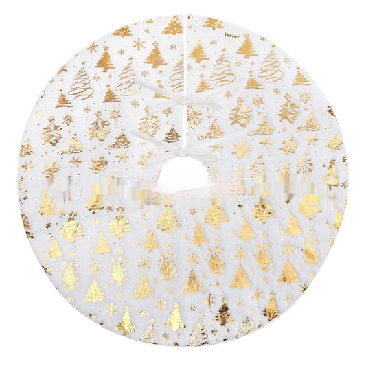 HKM-926163 Plush Christmas Tree Group Mat - Snowflake Star Design, Available in Various Sizes