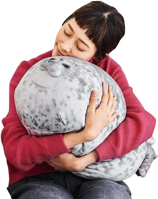 HKM-930451 Cute Seal Plush Toy Pillow Cushion – Available in 30CM, 40CM, and 60CM Sizes, Soft Cotton Filling