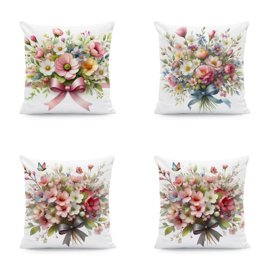 HKM-933011 Nordic Style Ink-Painting Plum Blossom Yellow Flower Cushion Cover 45x45cm