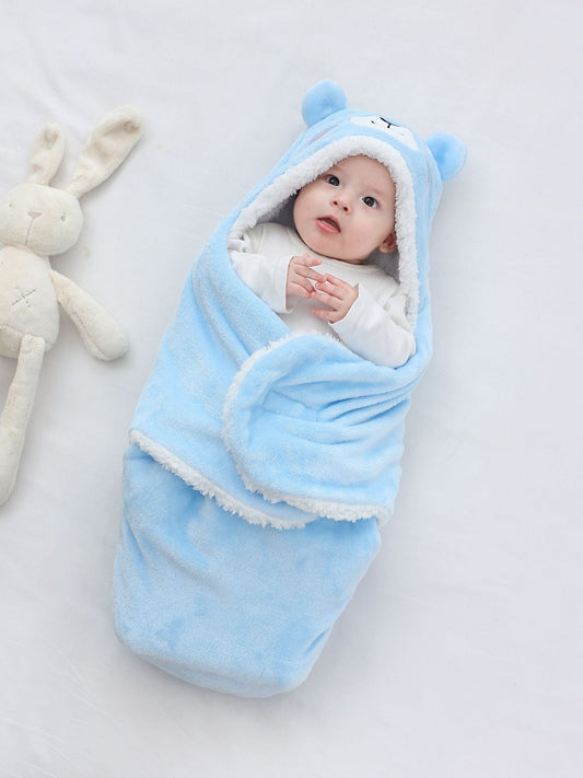HKM-935571 Soft Flannel Newborn Baby Swaddling Quilt Blanket - Animal and Cartoon Patterns