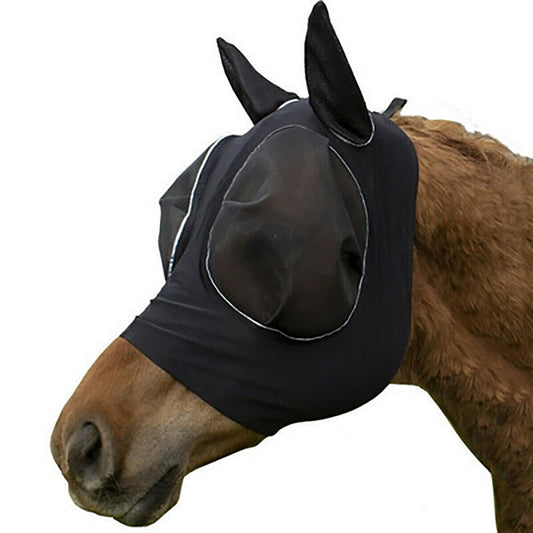 HKM-935763 Universal Horse Mosquito Cover - Lightweight, Black Latex & Net, 21x31cm