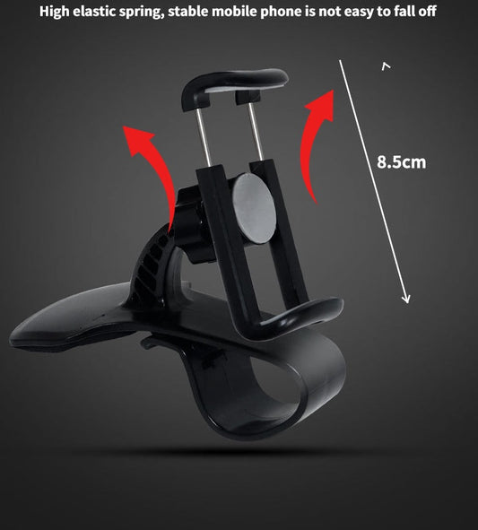 HKM-936787 360-Degree Adjustable Clip Phone Holder for Cars - Direct View Design, Stable ABS Construction