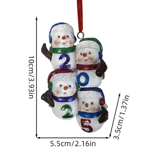 HKM-939475 Christmas Snowman Resin Pendant - Festive Ornament for Holiday Decor 5.3x3.5x10cm