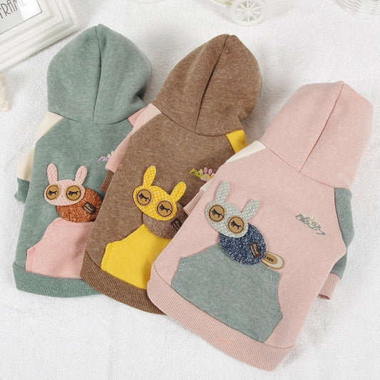 HKM-939539 Cozy Cotton Pet Sweatshirt in Brown, Green, and Pink - Sizes XS to 2XL