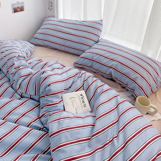 HKM-939667 Modern Minimalist Striped Duvet Cover Set - Three or Four Piece Options Available