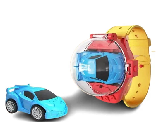 HKM-942163 Mini Cartoon Watch Remote Control Car Toy with Lights and USB Charging