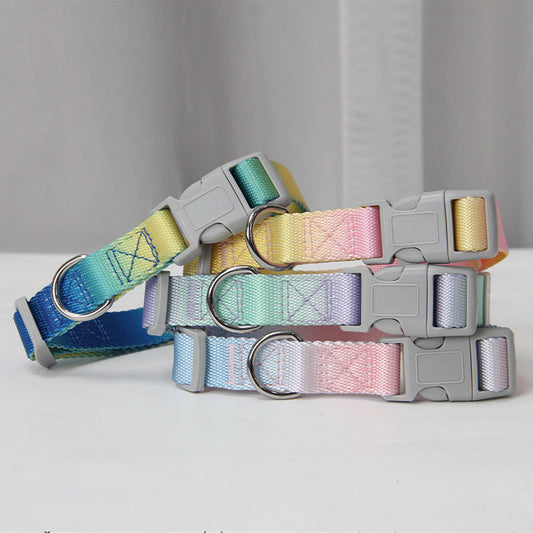HKM-942675 Gradient Color Dog Leash Set - Includes Collars, Bracelets, and Chest Harnesses in Various Shades