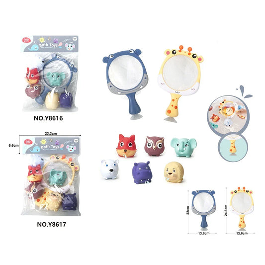 HKM-945043 Baby Bath Fishing Play Set with Colorful Animal Toys for Infants and Toddlers