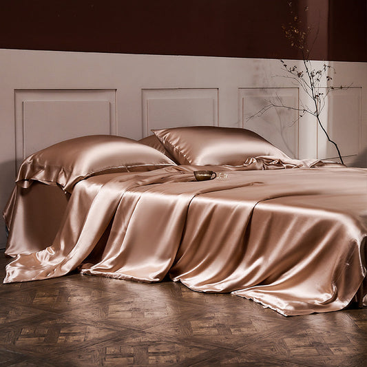 HKM-950547 25 lb Mulberry Silk Four Piece Bedding Set with Duvet Cover and Pillowcases