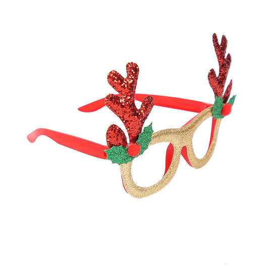 HKM-951507 Christmas Decorative Glasses Frame with Antler and Hat Designs in Various Colors