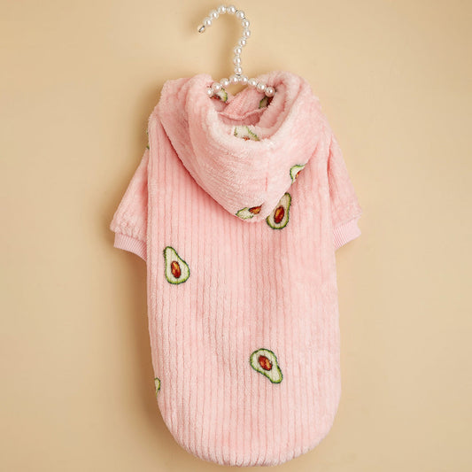 HKM-957395 Stylish Pet Hoodie with Avocado Print for Cats and Dogs