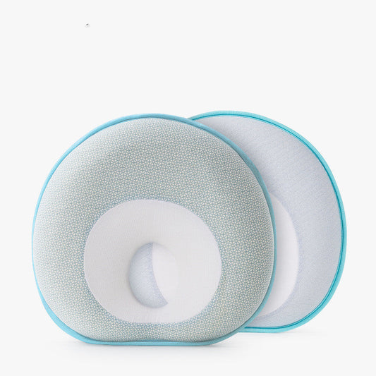 HKM-957651 Round Memory Foam Pillow with Pure Cotton Cover for All Seasons - Blue and Light Blue Options