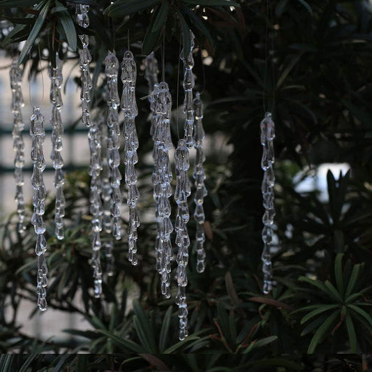 HKM-962387 Transparent Ice Bar Pendant Set - 24 Creative Water Drop Rock Candy Decorations