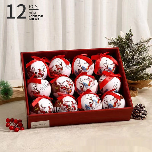 HKM-967635 Exquisite Modern Art Christmas Tree Ornaments - 8cm Foam Balls (Various Styles)